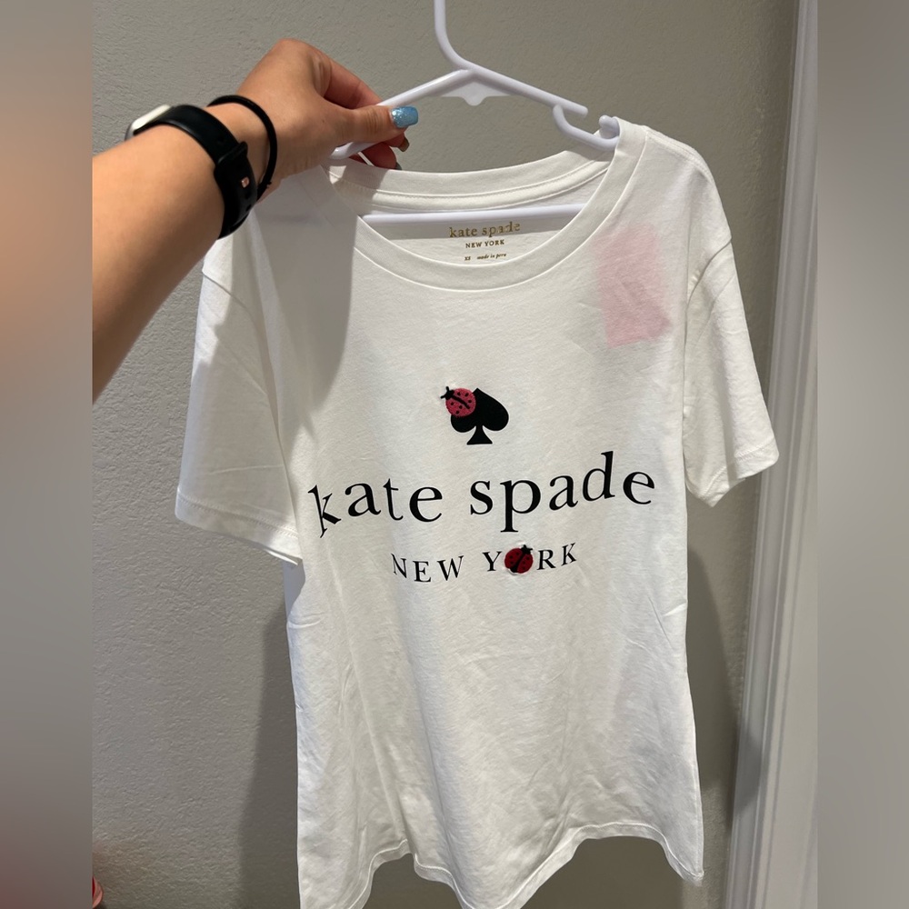 NWT kate spade logo embroidered ladybug shirt